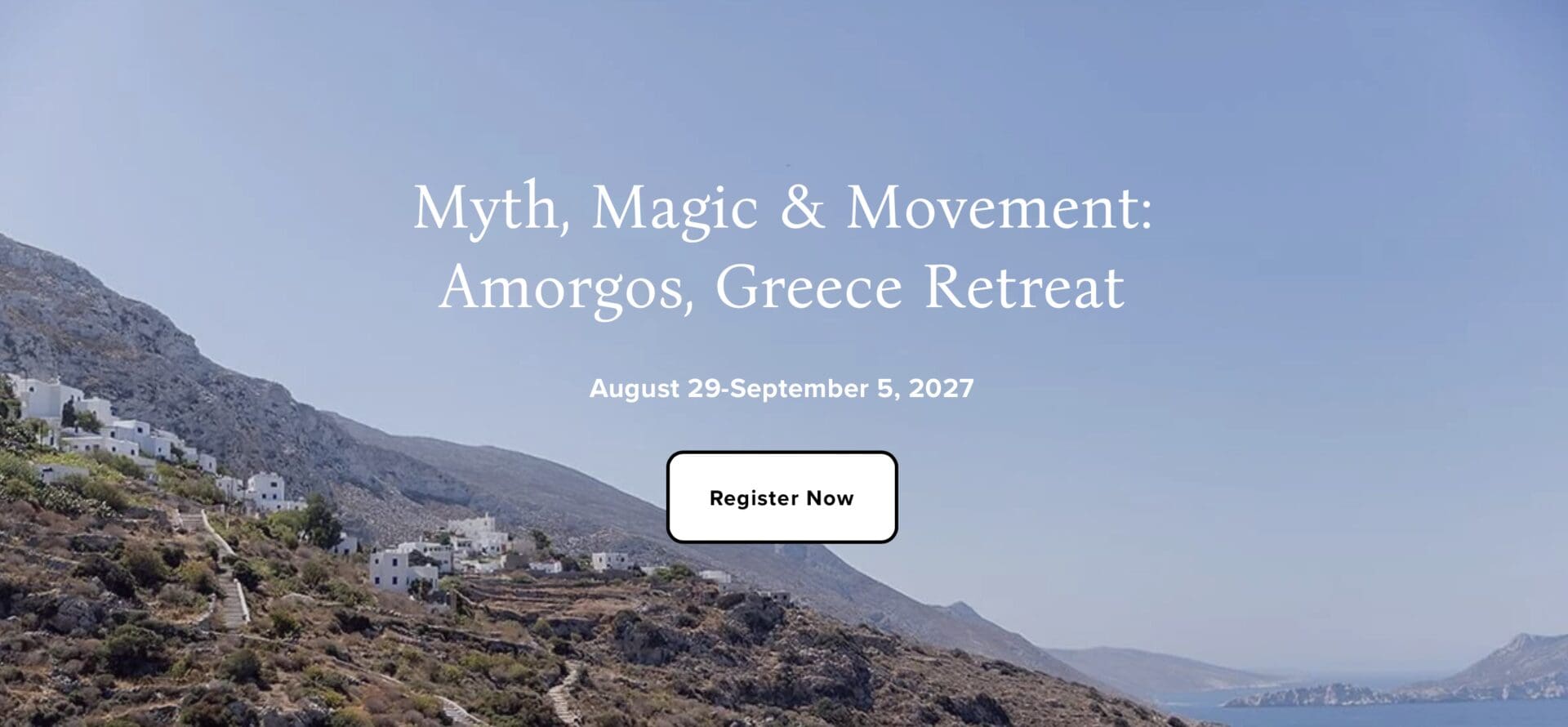 Amorgos, Greece retreat promotional image.